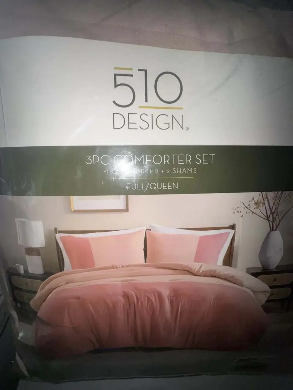 510 Design 3PC Comforter Set Full/Queen Pink